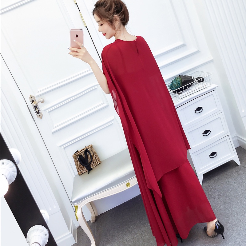 Set Đầm Voan Dáng Dài + Áo Khoác Ngoài Thời Trang Thanh Lịch Cho Nữ