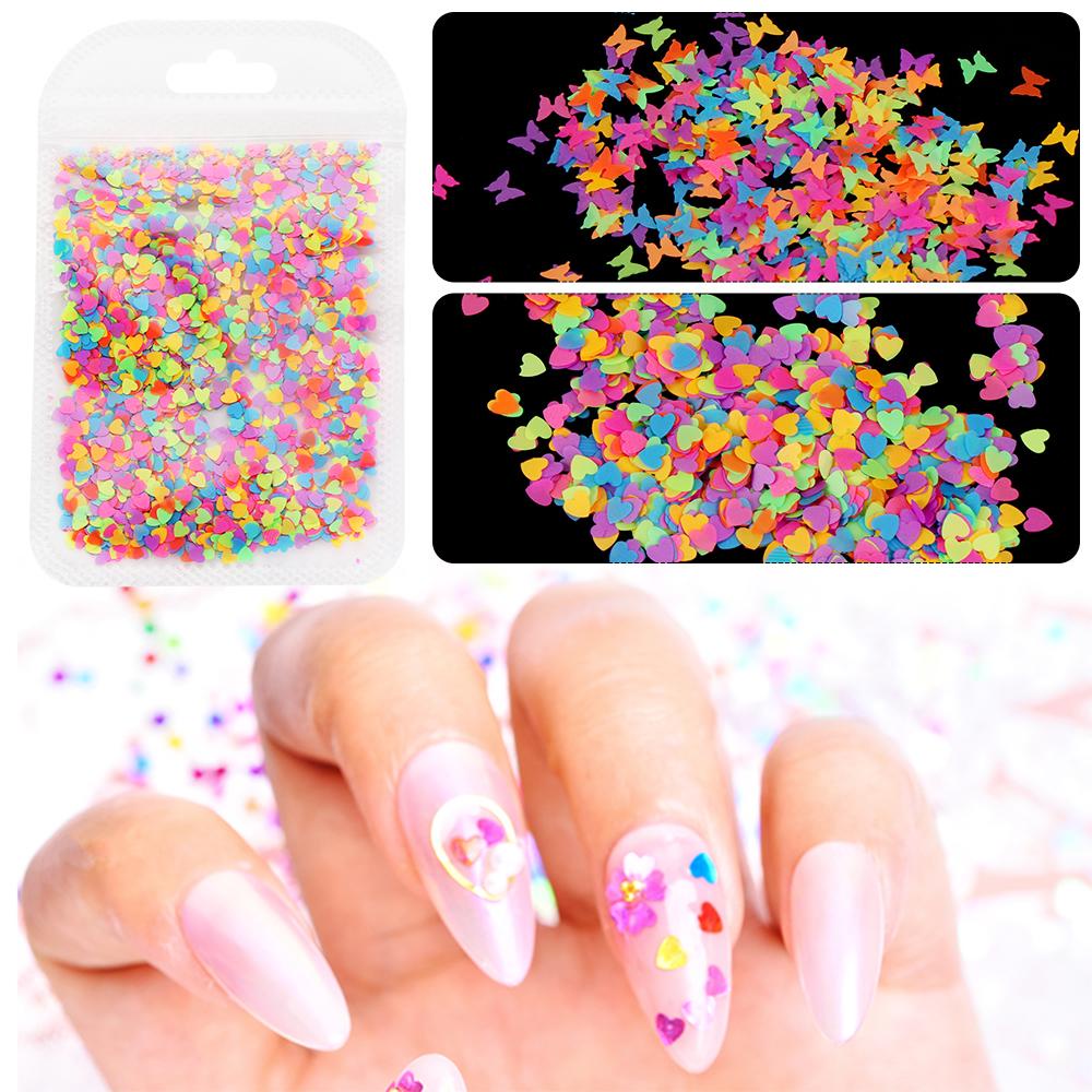 DIACHAVN Kim Sa Neon Hình Bướm 3D Đính Móng Nghệ Thuật