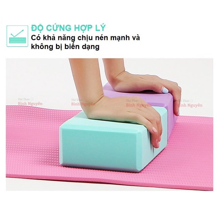 Gạch tập yoga - Yoga block xốp EVA nén bền chắc , chống trượt , chống mài mòn điều chỉnh sai tư thế , hỗ trợ tập luyện