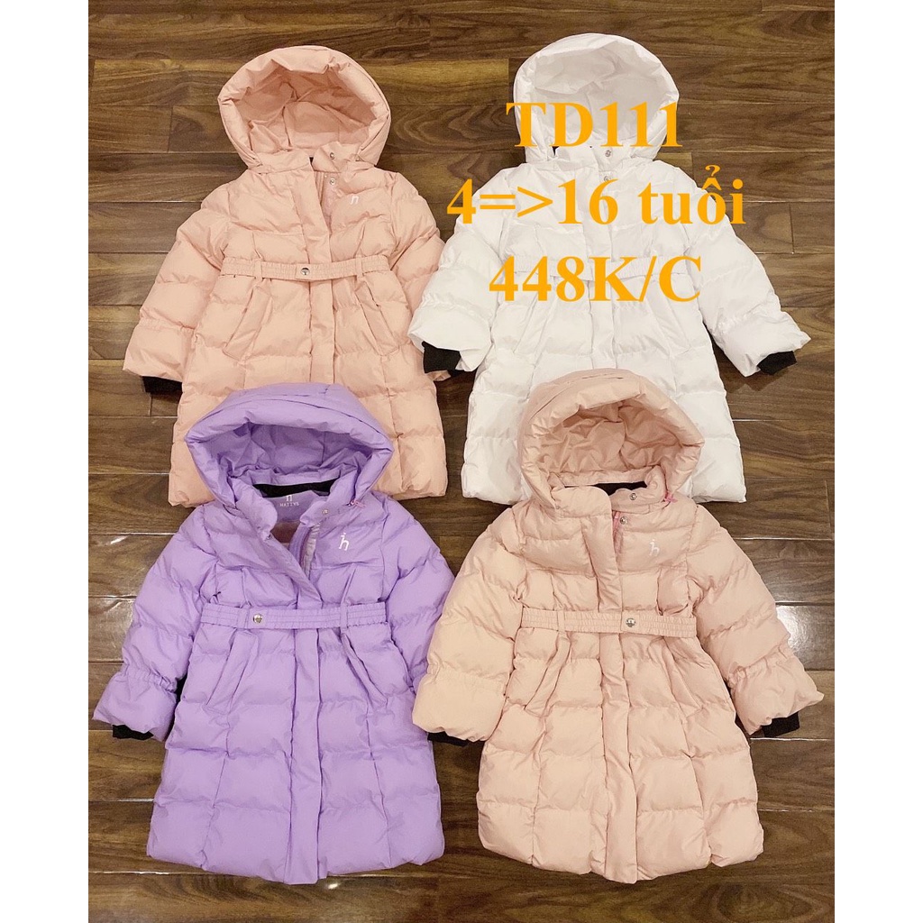 * Mã TD111: Parka dáng dài bé gái xuất hàn hàng VNXK siêu hot.
