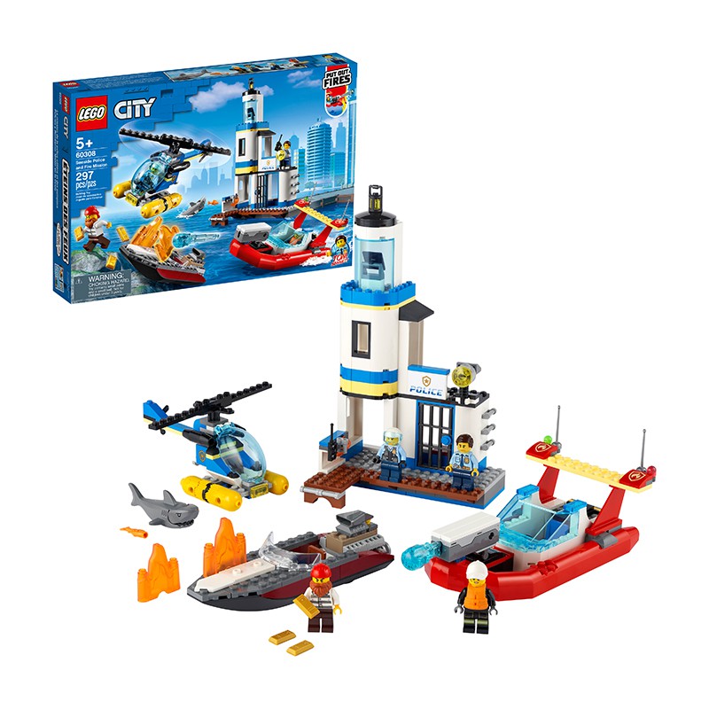 Đồ Chơi LEGO Trạm Cảnh Sát Tuần Tra  & Cứu Hỏa Biển 60308