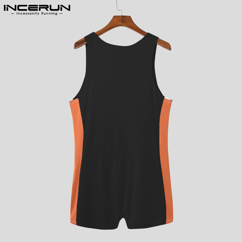 Bộ đồ lót INCERUN áo liền quần không tay ôm dáng một mảnh dành cho nam