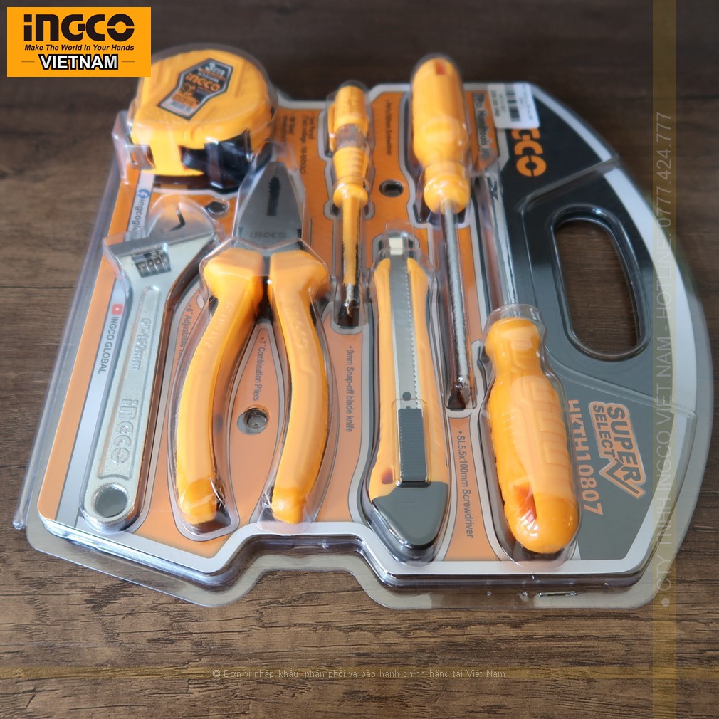 Bộ 7 dụng cụ tools cầm tay cho gia đình INGCO HKTH10807