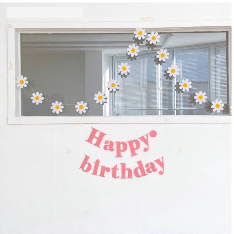 Dây Cờ Bông Cúc Trang Trí Sinh Nhật Đáng Yêu - Yori Party