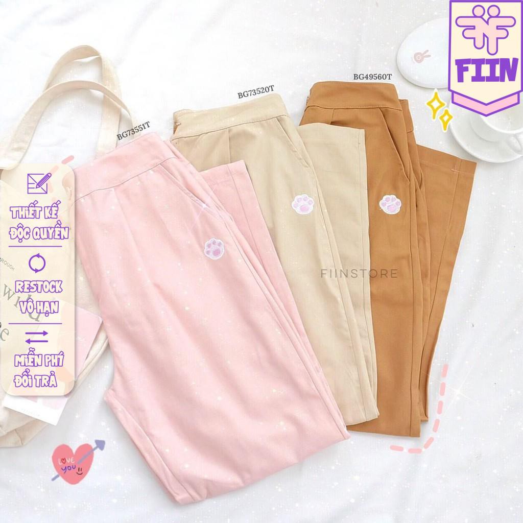 [HOT HOT] Quần kaki thêu chân mèo - Made by Fiin