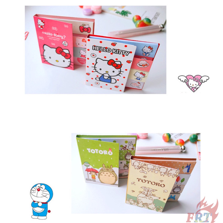 ✿ 1 Gói 100 Miếng Dán Hình Hello Kitty / Baymax / Totoro / Doraemon Đáng Yêu ✿ Giấy Dán Ghi Chú Họa Tiết Dễ Thương