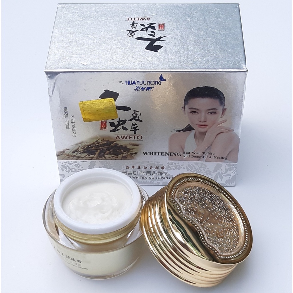 Kem nám Trắng Da HuaYueNon Đông Trung Hạ Thảo - Linh Chi, Ngoc Trai Collagen