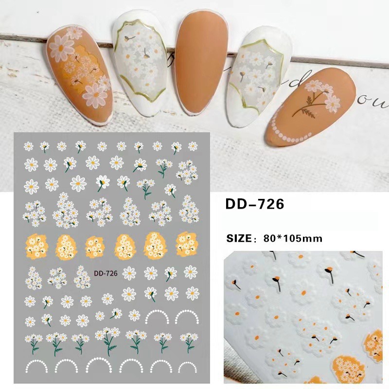 Nail Sticker MIAN_Stick dán móng các mẫu Hoa 3D , quả