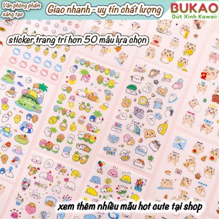 (20 Mẫu) Set 6 Tờ Sticker Dán Trang Trí Sổ Làm Bullet Trang Trí Văn Phòng Phẩm, Sổ Lưu Niệm Diy Dễ Thương Mohamm Bukao