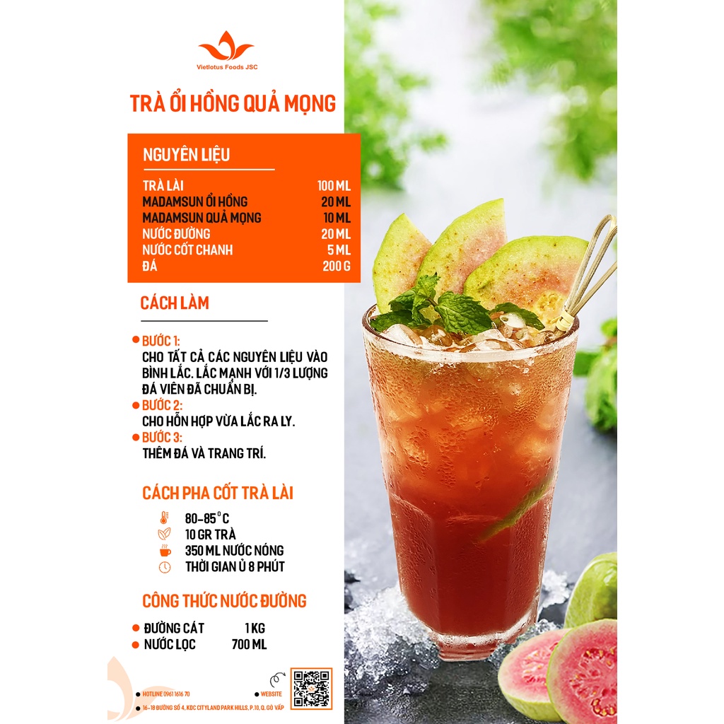 Mứt trái cây pha chế Madamsun vị Dưa Lưới   chai 1L - Hàng nhập khẩu Malaysia