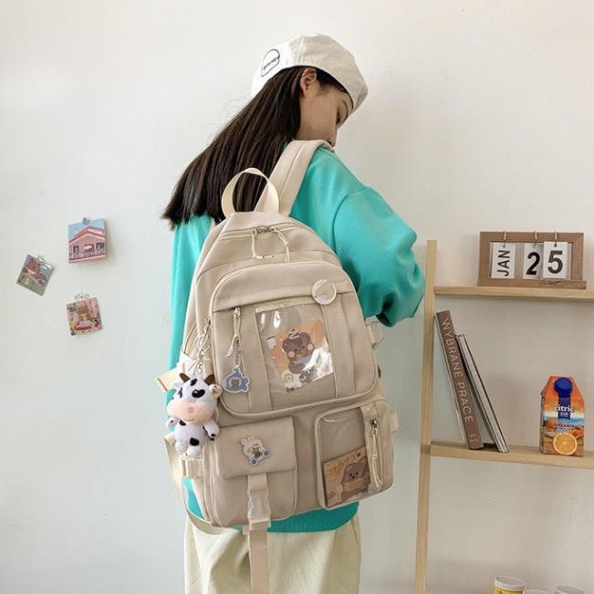 freeship Balo Ulzzang Hàn Quốc nam nữ chống nước, balo đi học Ulzzang 604ULZ