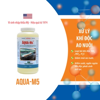 Hàng Mỹ - Vi Sinh Xử Lý Khí Độc NH3, NO2, H2S…Ao Nuôi Tôm - Aqua M5 - Chai 1 Lít