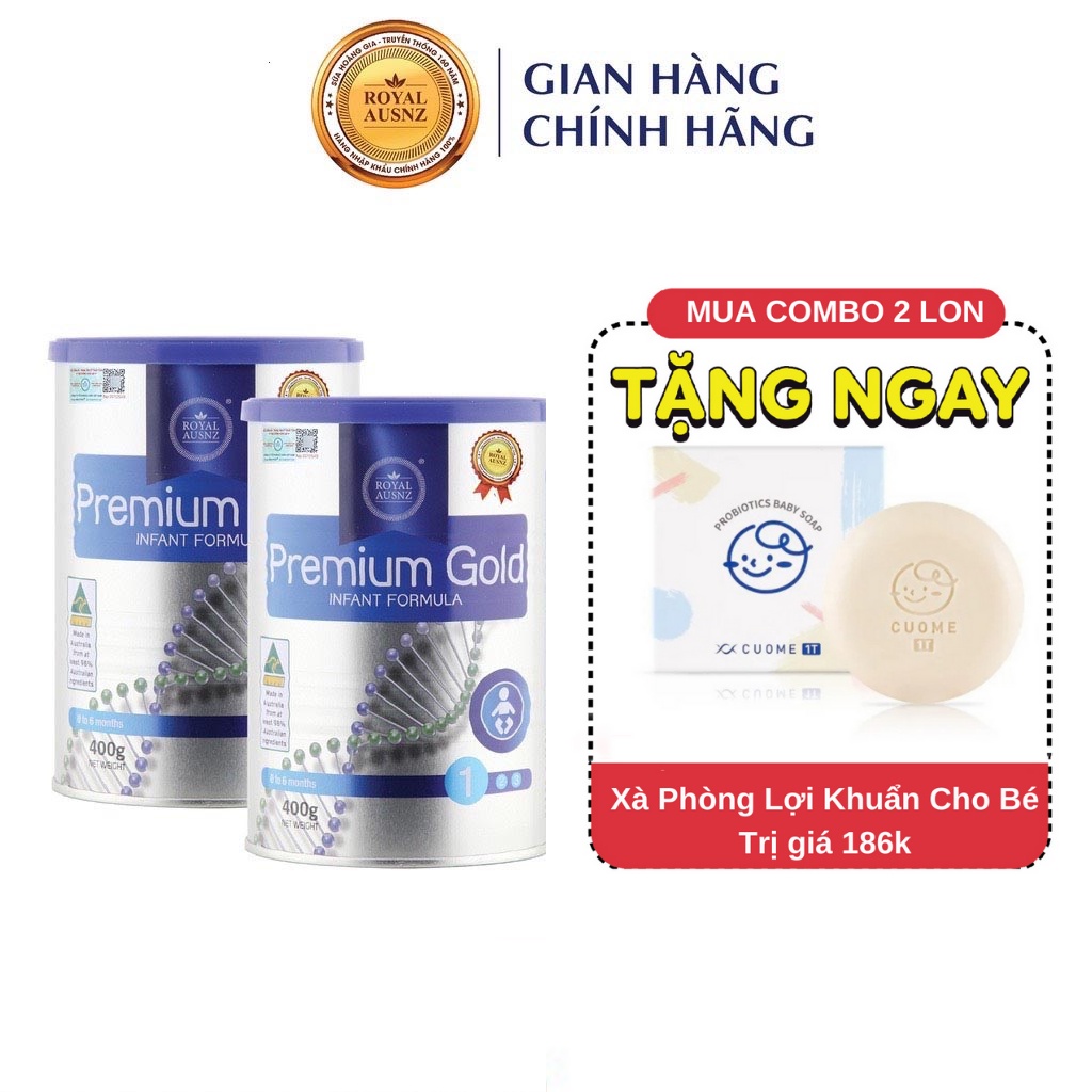 Sữa Bột Hoàng Gia Úc Premium Gold Số 1 Bổ Sung Vitamin, Khoáng Chất Cho Trẻ ROYAL AUSNZ (400g-900g)