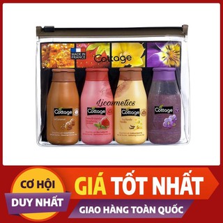 Set 4 chai sữa tắm cottage pháp mini cottage -pháp