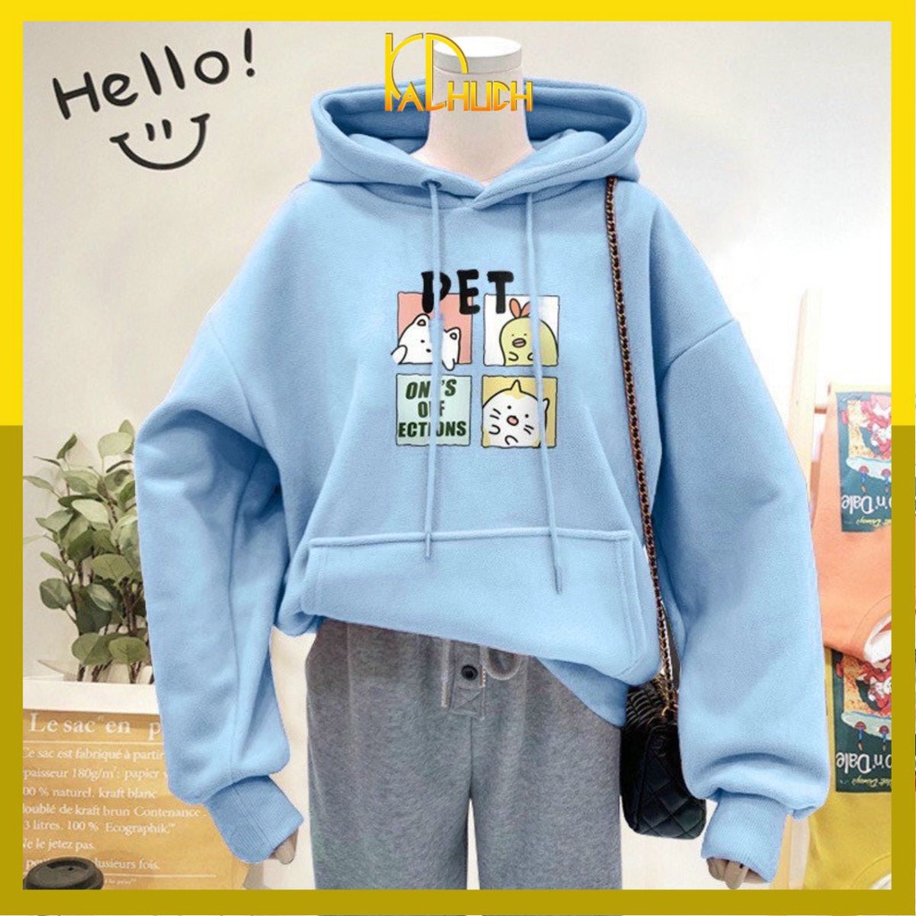 ÁO HOODIE IN PET SIÊU KUTE (7 MÀU)