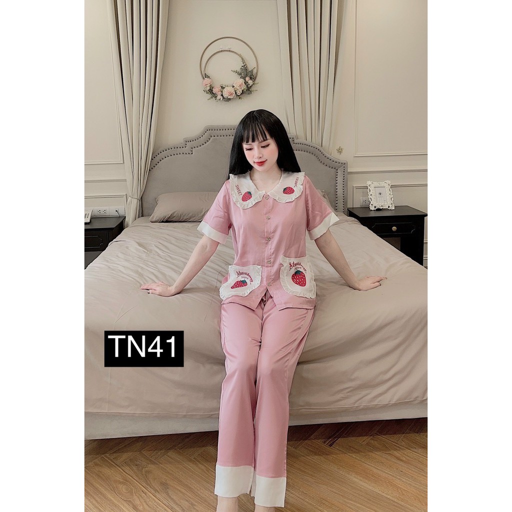 Set Pizama Nữ Mặc Nhà - Đồ Bộ Pijama Ngủ Đồ Bộ Ngủ Nữ Tay Ngắn Satin Cao Cấp Họa Tiết Hot Hit-Kèm Hình Thật Shop Chụp