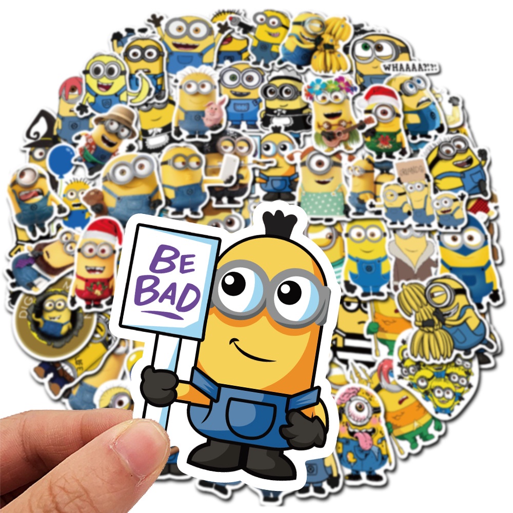 Bộ 50 Miếng Dán Họa Tiết Hoạt Hình Despicable Me Dễ Thương Độc Đáo Trang Trí Nhà Cửa DIY