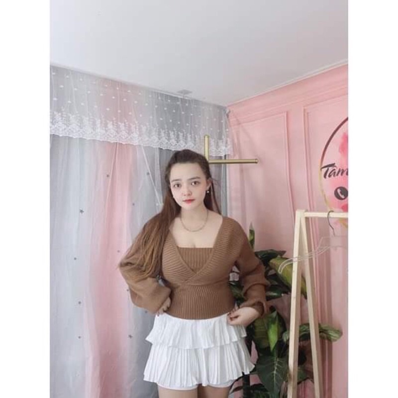 Áo kiểu bigsize rớt vai chất gân Xả kho