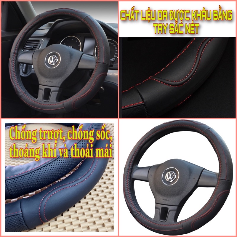Bọc vô lăng tay lái ô tô xe hơi da cừu cao cấp dành cho xe 4 chỗ 5 chỗ 7 chỗ bán tải đường kính 38cm