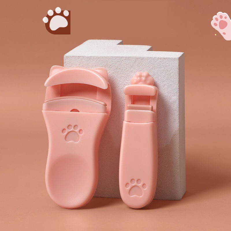 Dụng cụ tích hợp bấm mi cong tự nhiên hình chân mèo dễ thương