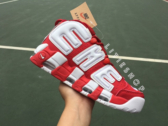 [ ẢNH THẬT ] GIÀY AIR MORE UPTEMPO X SUPREME " RED WHITE " NAM NỮ | BigBuy360 - bigbuy360.vn