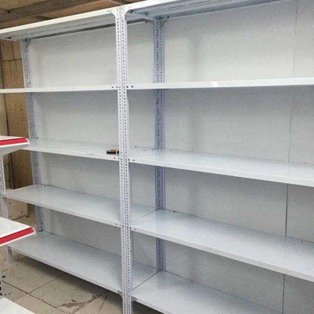 Kệ sắt màu trắng để trưng bày hàng cao 2m dài 1m2 rộng 40cm