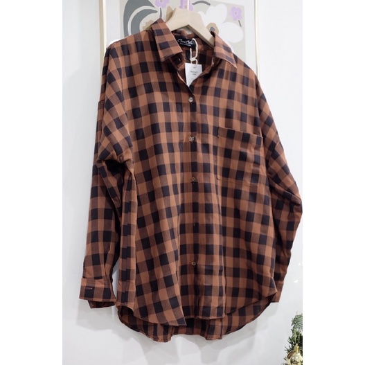 Ceci Cela - Áo Sơ mi Caro Đơn Giản Dáng Rộng Checked