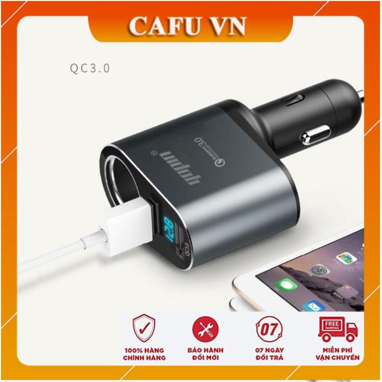 Chia tẩu sạc nhanh Yopin chia 1 tẩu 2 USB tích hợp sạc nhanh QC 3.0 - 2.4A - CAFU VN