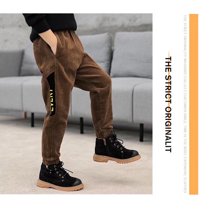 Quần Nhung Thiết Kế Mới Kiểu Dáng Đơn Giản Thời Trang Mùa Xuân Thu Dành Cho Bé Trai