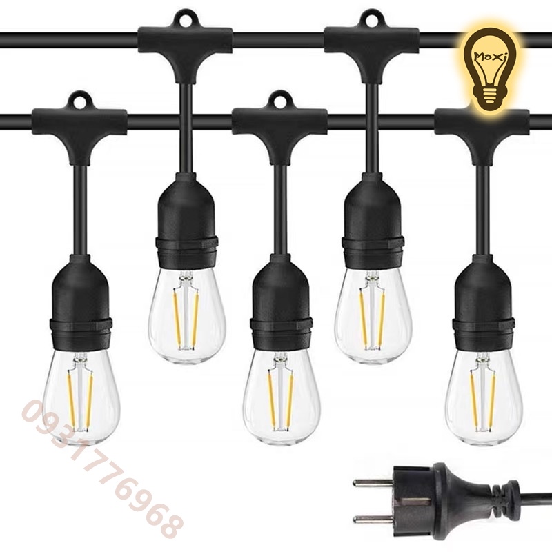 【DÂY LỚN LOẠI 1】Đèn dây E27 trang trí DECOR ngoài trời , sân vườn 5M 10M  đui kín nước (IP65) chống nước MOXI