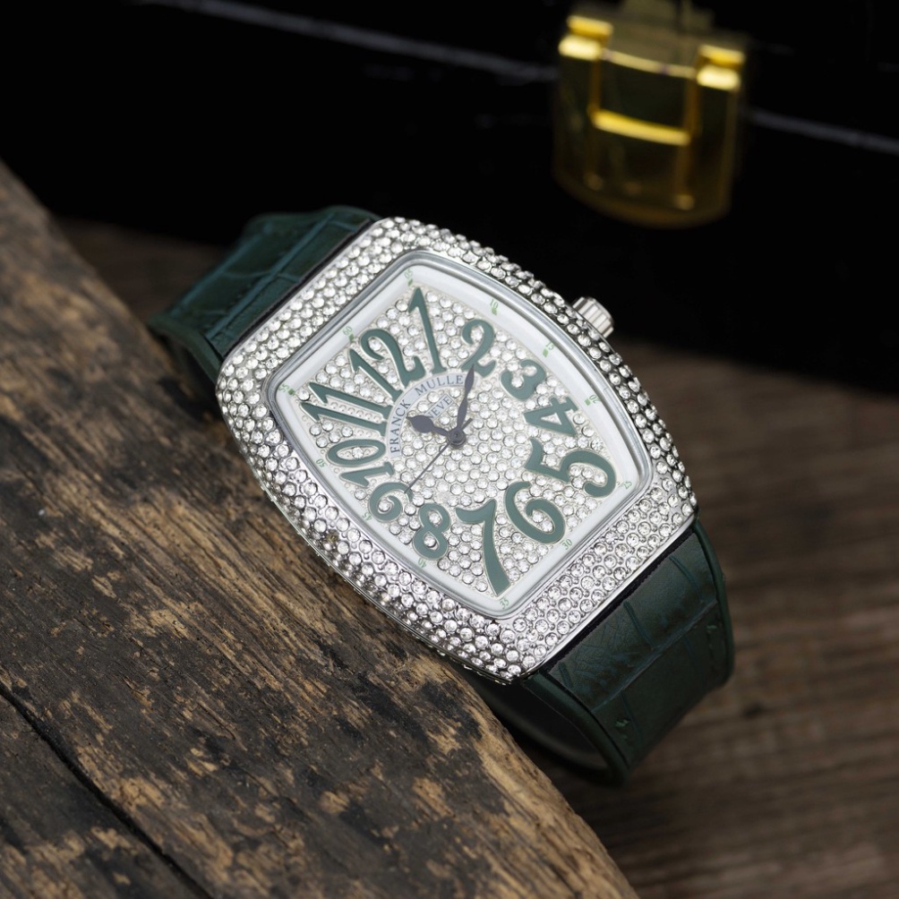 Đồng hồ nữ Franck muller máy pin dây cao su mặt full đá cao cấp có bảo hành DHN002  12Th