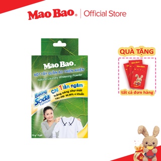 Bột tẩy quần áo thiên nhiên Mao Bao với công thức Baking soda 12 g x 5 gói