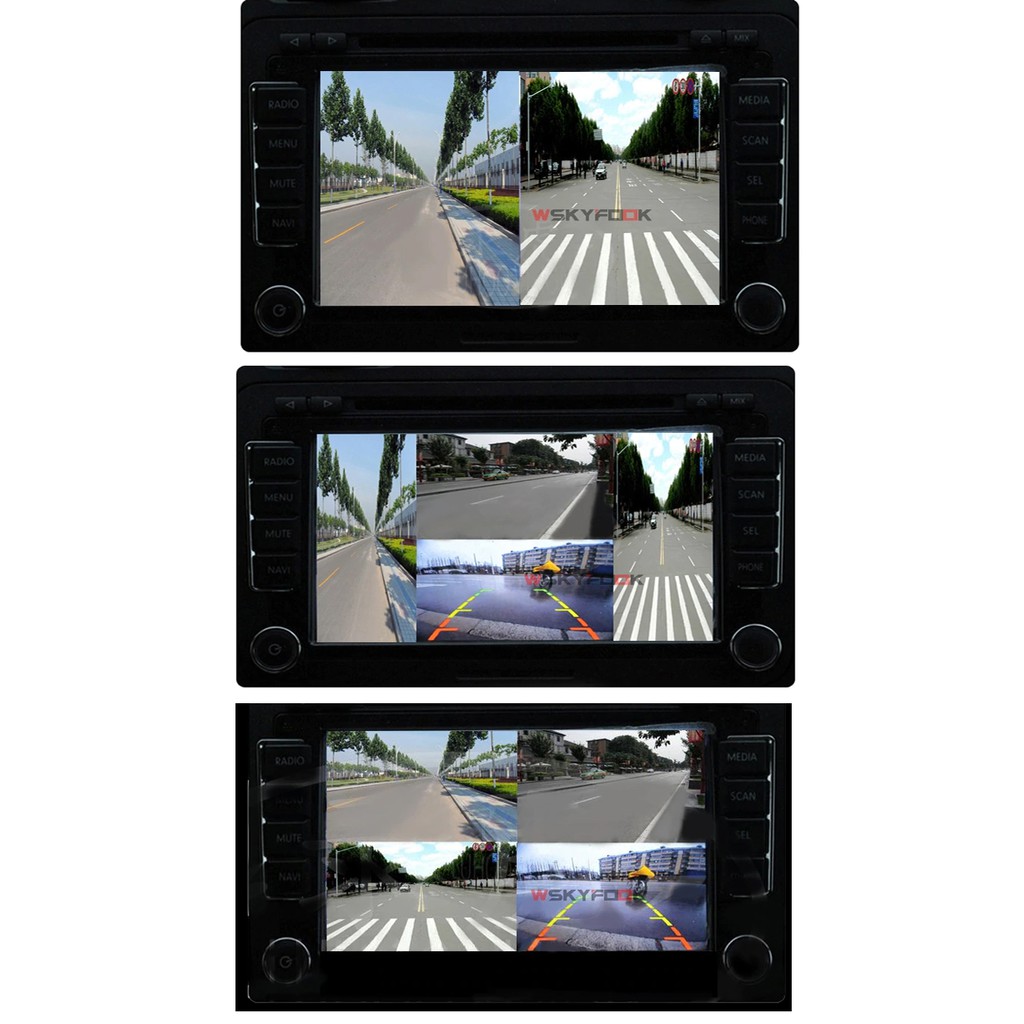 Bộ chia 4 màn hình camera cho ô tô