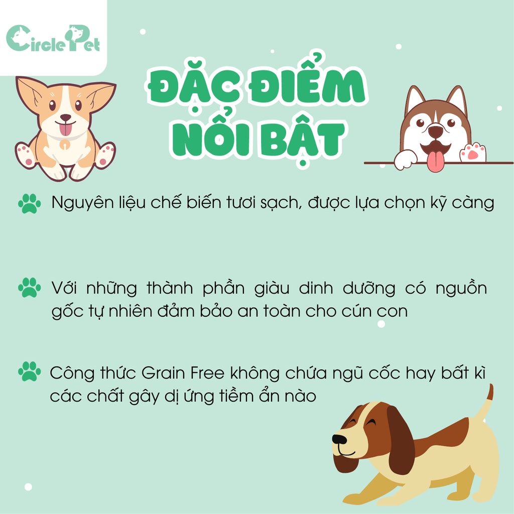 Thức Ăn Hạt Mềm Zenith Grain Free Cho Chó Con Chất Lượng Tốt Túi 1,2kg - Circle Pet