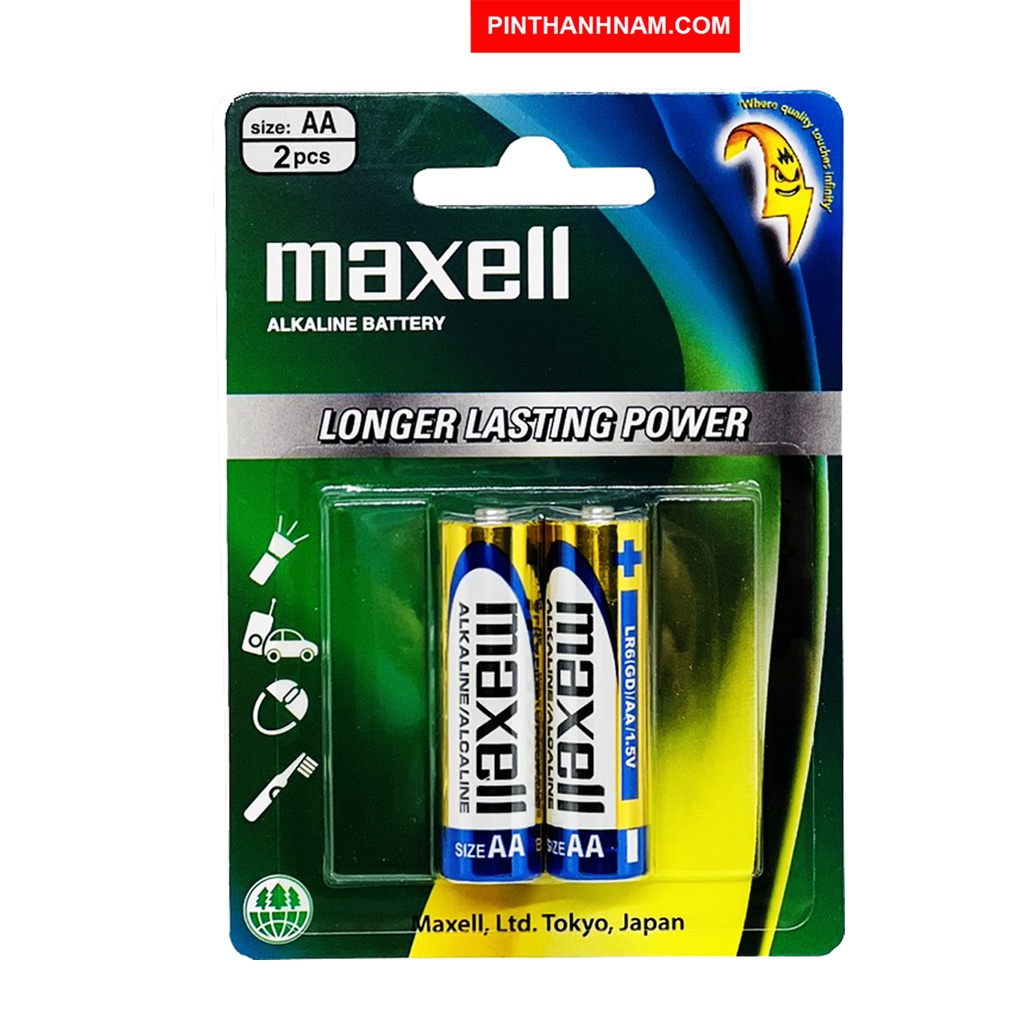 [Mã LIFEXANH03 giảm 10% đơn 500K] Pin AA Maxell alkaline LR6 vỉ 2 viên chính hãng
