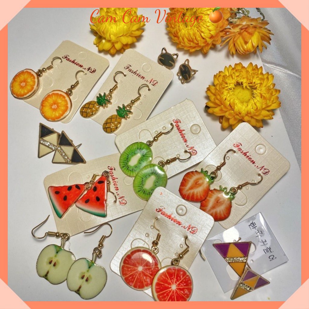 Bông tai. khuyên tai, hoa tai hoa quả