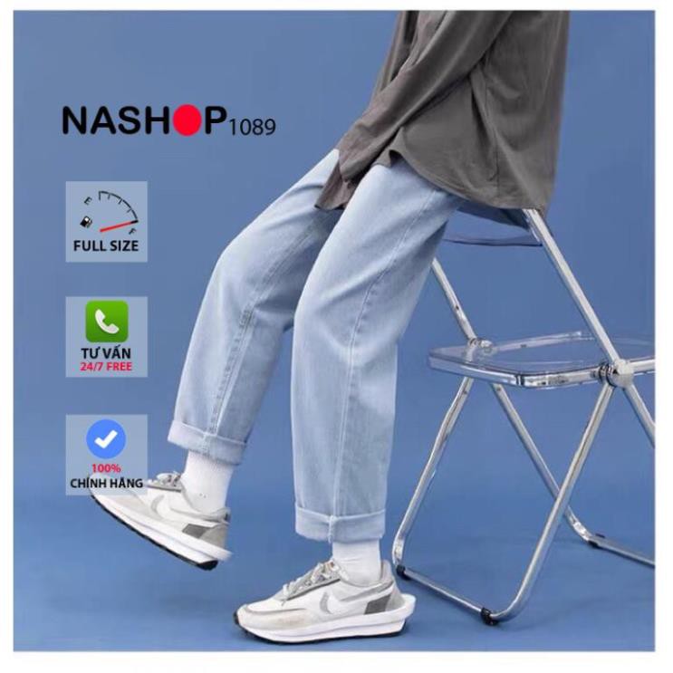 Quần jean bò baggy nam nữ ống suông rộng Unisex hàng Quảng Châu phong cách Hàn Quốc sành điệu style năm 2021 nashop 1089 | BigBuy360 - bigbuy360.vn