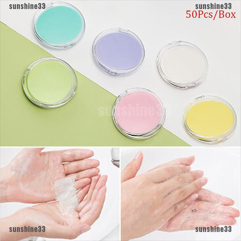 Hộp 50 Giấy Xà Phòng Dùng Một Lần Tiện Dụng Khi Đi Du Lịch