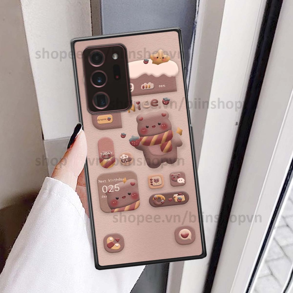 Ốp Samsung Note 20 Ultra in 3D icon gấu nổi siêu xinh, siêu đáng yêu, cá tính phong cách