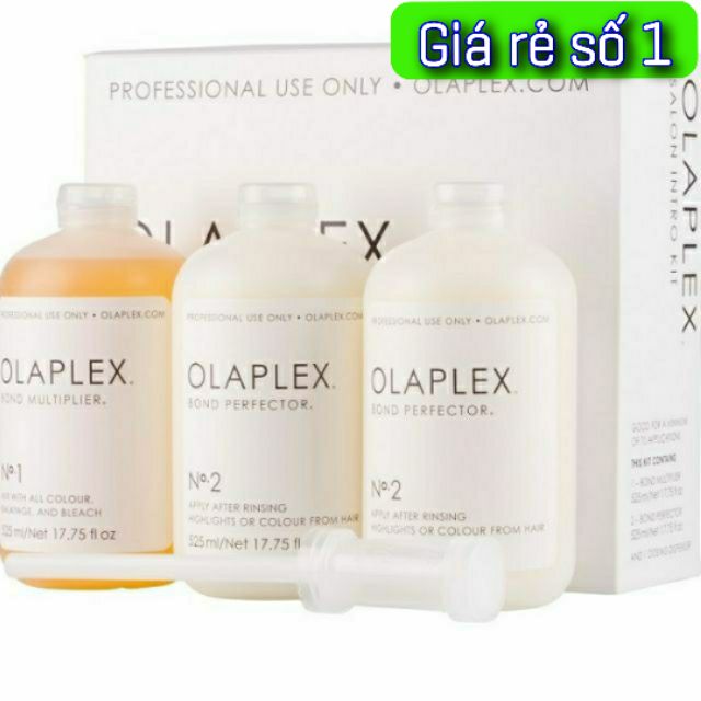 𝗢𝗹𝗮𝗽𝗹𝗲𝘅 Bộ phục hồi tóc nhũn nát 2 bước Olaplex Usa ( gồm 3 chai 525ml)