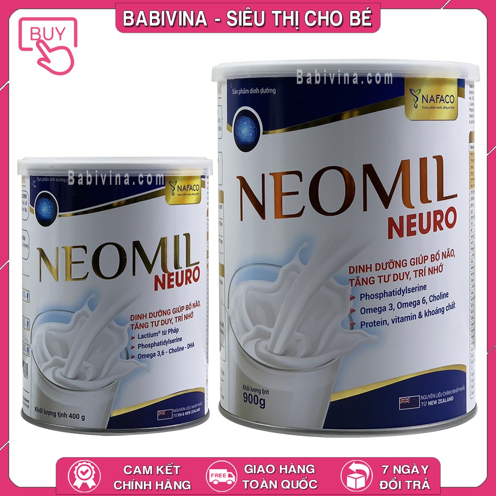 Sữa Neomil Neuro 400g - 900g | Dinh Dưỡng Giúp Bổ Não, Tăng Tư Duy, Cường Trí Nhớ, Tăng Miễn Dịch, Ngủ Giấc Sâu Babivina