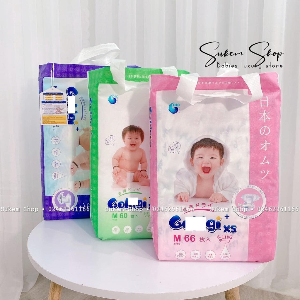 Bỉm Goldgi TẶNG QUÀ Bỉm Goldgi+/Goldgi+ X5 Nhật Dán/Quần Đủ Size NB92/S84/M66/M60/L56/L48/XL44/XXL32