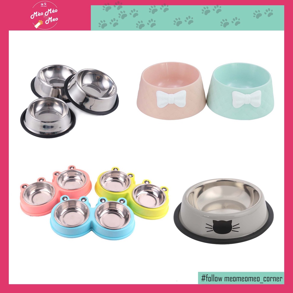 Bát ăn inox cho chó mèo, khay đồ ăn