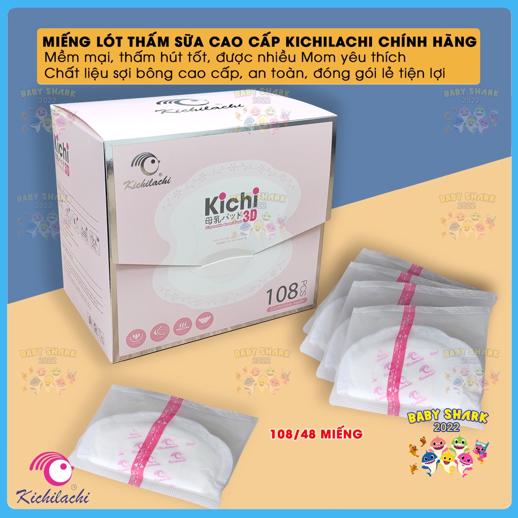[Chính hãng] Miếng lót thấm sữa Kichilachi cao cấp hộp 108/48 miếng