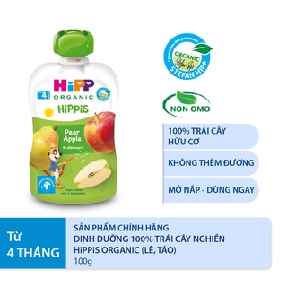 Dinh dưỡng 100% Trái cây nghiền Organic HiPPiS 100g (Vị ngẫu nhiên)