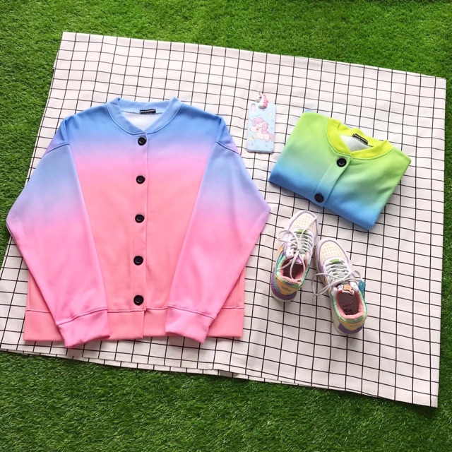 Áo Cardigan Nỉ Bông Loang Basic Ảnh Thật