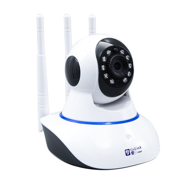 Camera IP wifi Gulink GL601W 3 râu quay 360 độ đàm thoại 2 chiều - tích hợp cổng LAN RJ45 (Trắng)