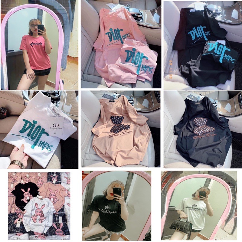 🌈[XẢ HÀNG SIÊU SỐC] 🐇 Áo phông thỏ 🐭 sẵn 3 màu đen, trắng, hồng