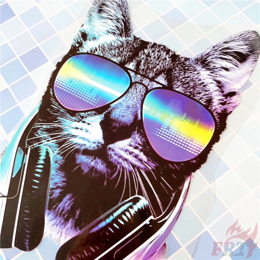 ✪ Miếng Dán Tường Hình Mèo Âm Nhạc ✪ 1 Miếng Dán Trang Trí Bằng Nhựa Vinyl