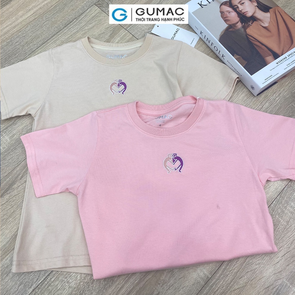 Áo thun bé cotton thêu hình GUMAC ATKC05074